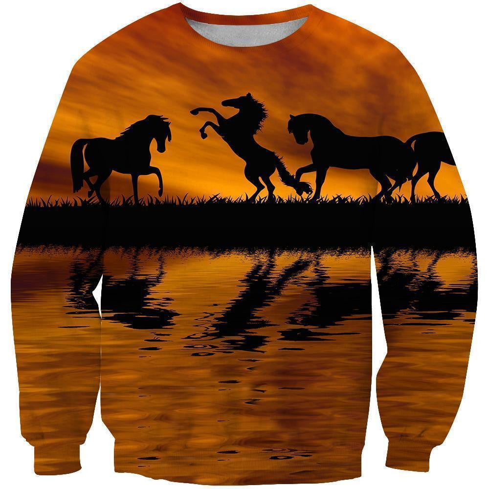 Animals Horse Hoodie 3D All Over Printed