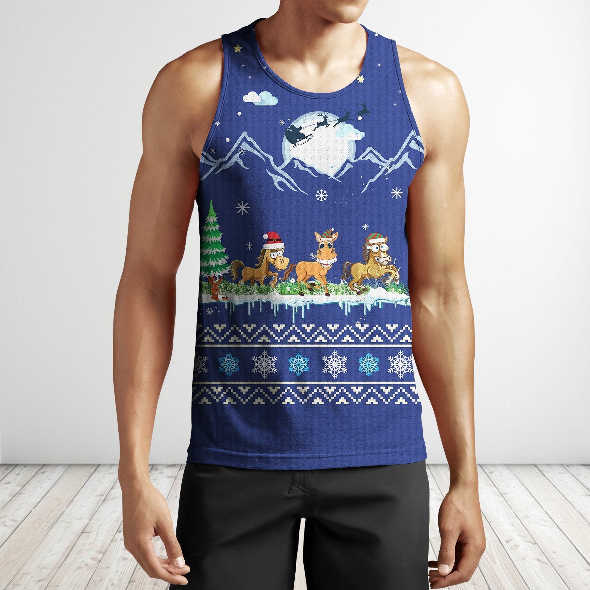 Horse On Christmas All Over Print 3D Hoodie