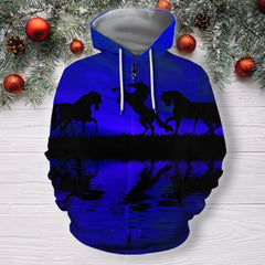 Animals Horse Hoodie 3D All Over Printed