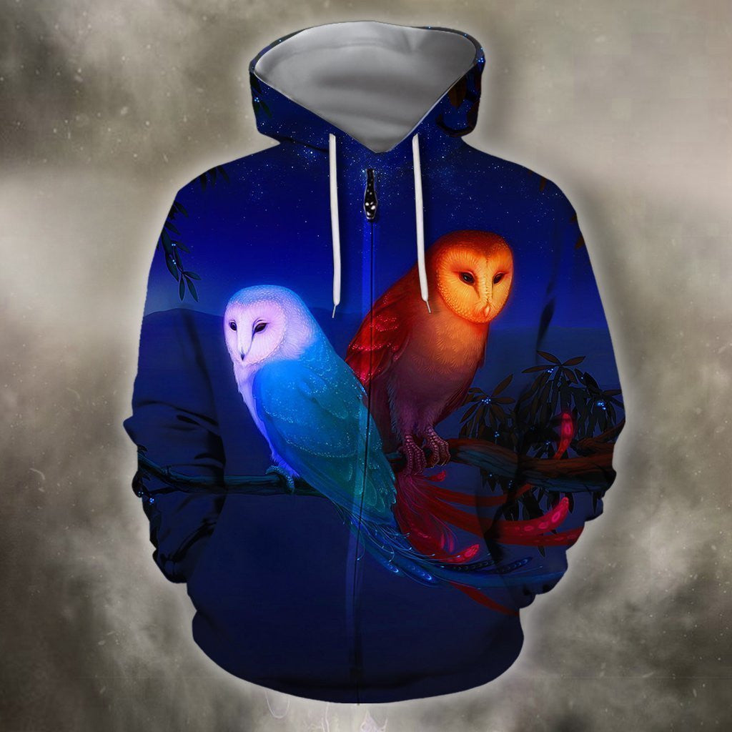 Couple Owl All Over Print 3D Hoodie