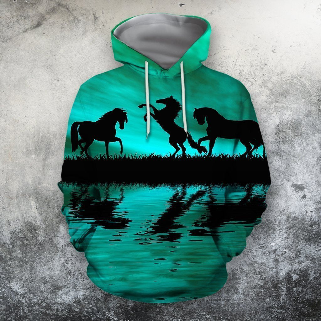 Animals Horse Hoodie 3D All Over Printed