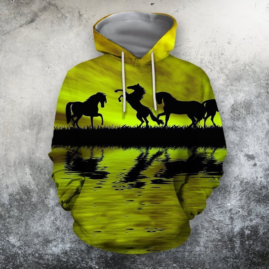 Animals Horse Hoodie 3D All Over Printed