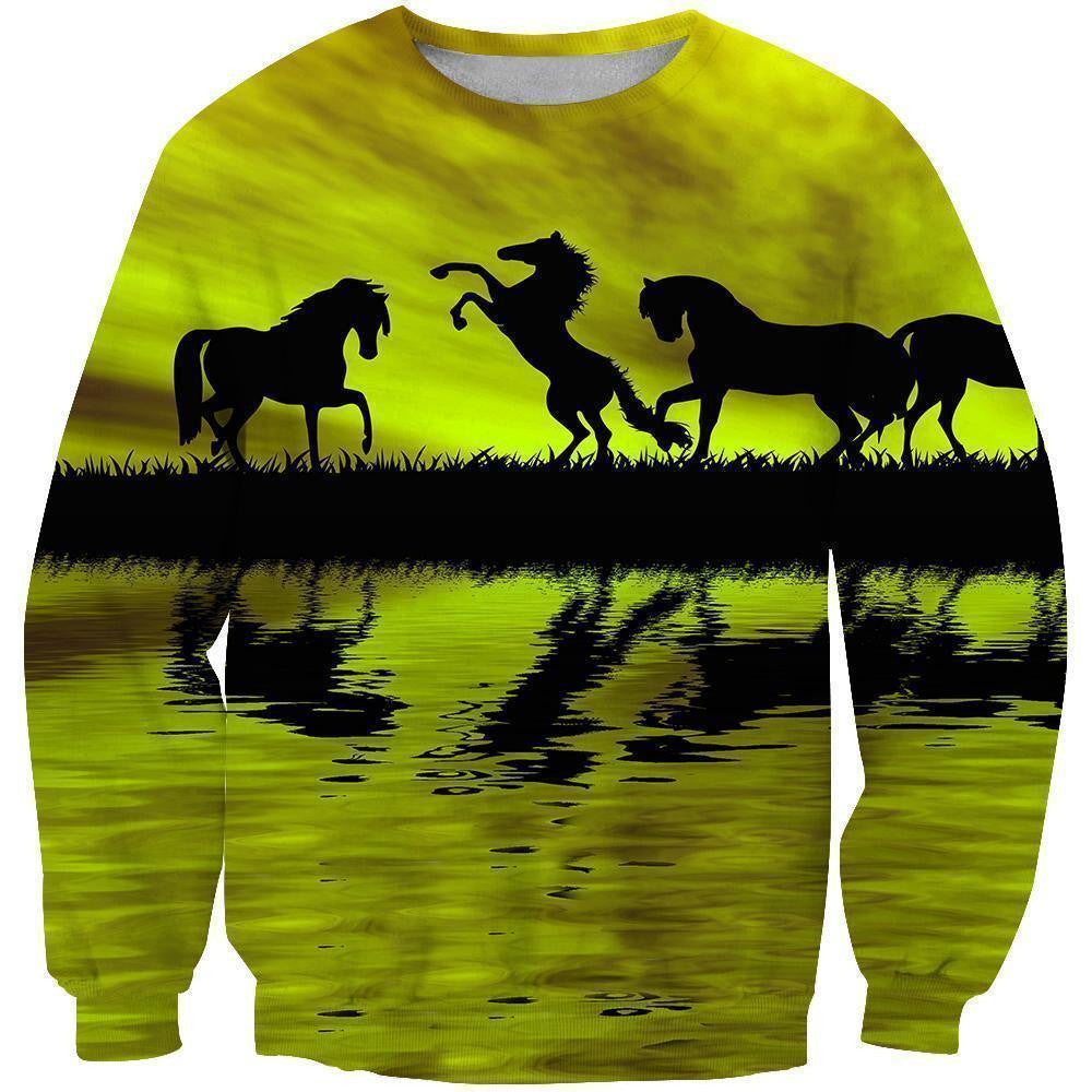 Animals Horse Hoodie 3D All Over Printed