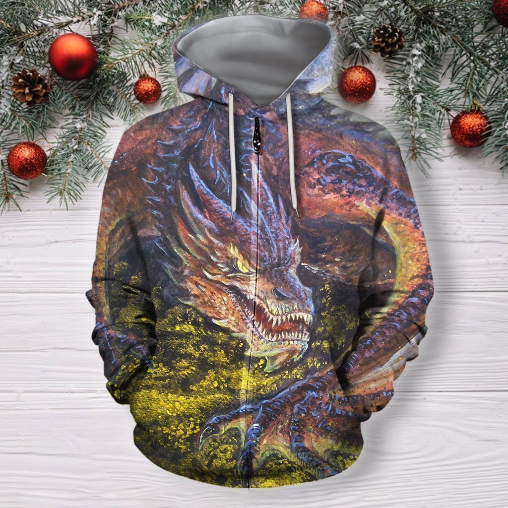 Aod Dragon Art Nature Hoodie 3D All Over Printed