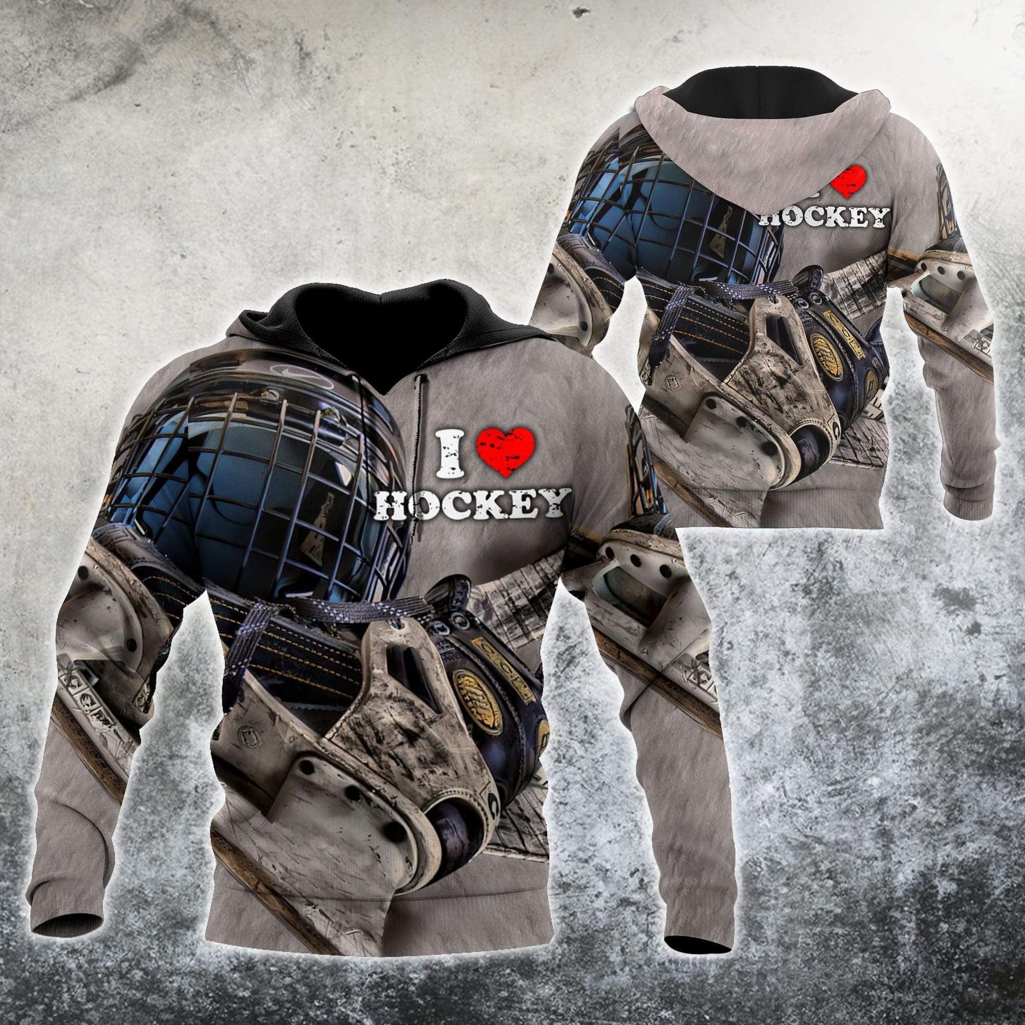 3D All Over Printed I Love Hockey  Unisex Shirts - Amaze Style™-Apparel