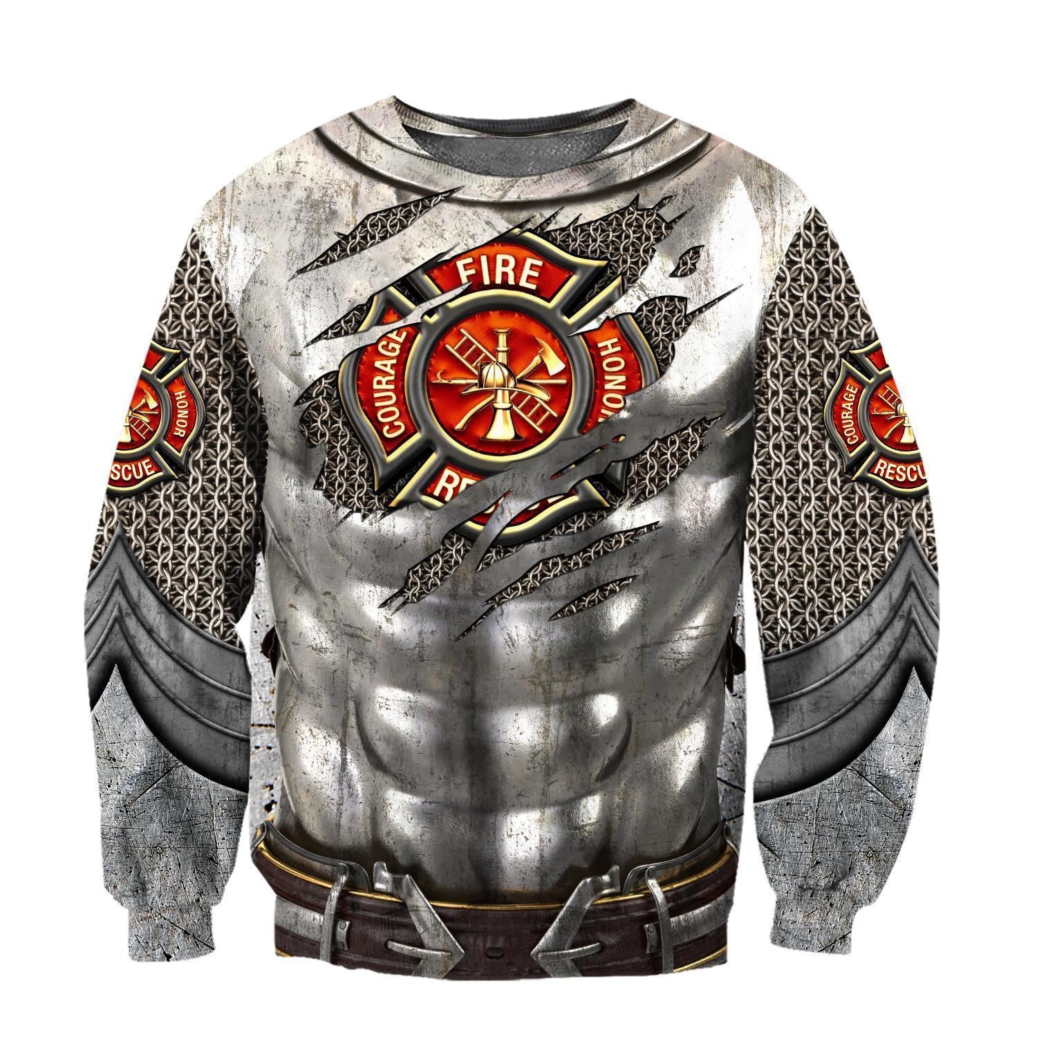 Armor Firefighter 3D Printed Hoodie For Men And Women