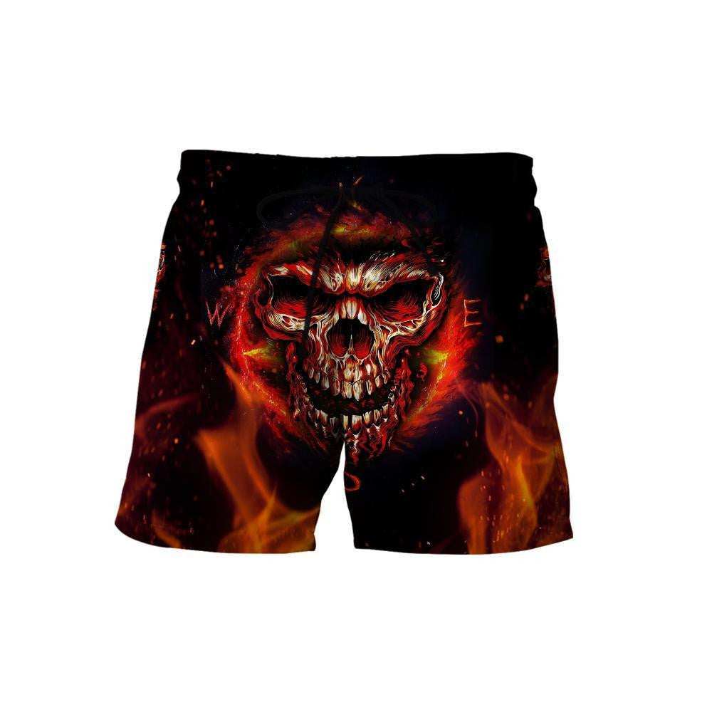 Angry Skulls On Fire Art Hoodie For Men And Women