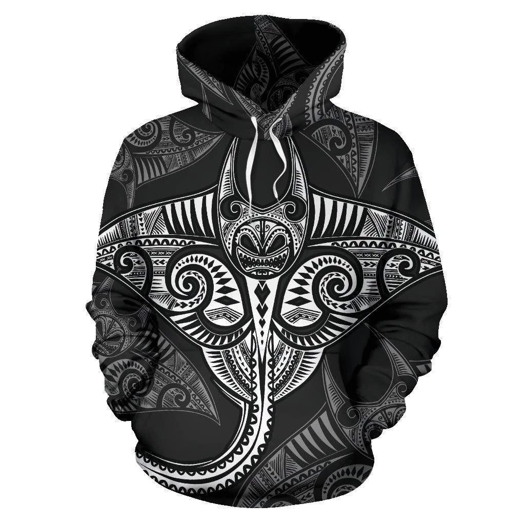 American Samoa Manta Ray Fish All Over Hoodie TT050838 - Amaze Style™-Apparel