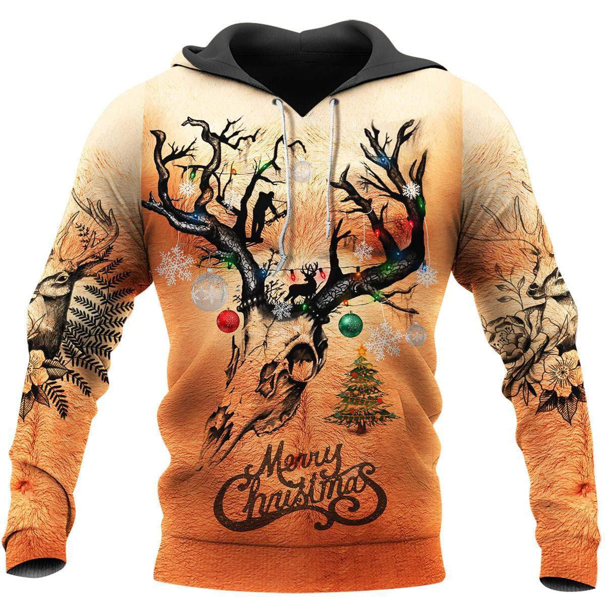 Deer Skull Christmas 3D TT021002 - Amaze Style™-Apparel