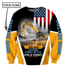 Excavator Unisex Shirts Custom Name Hoodie 3D All Over Printed