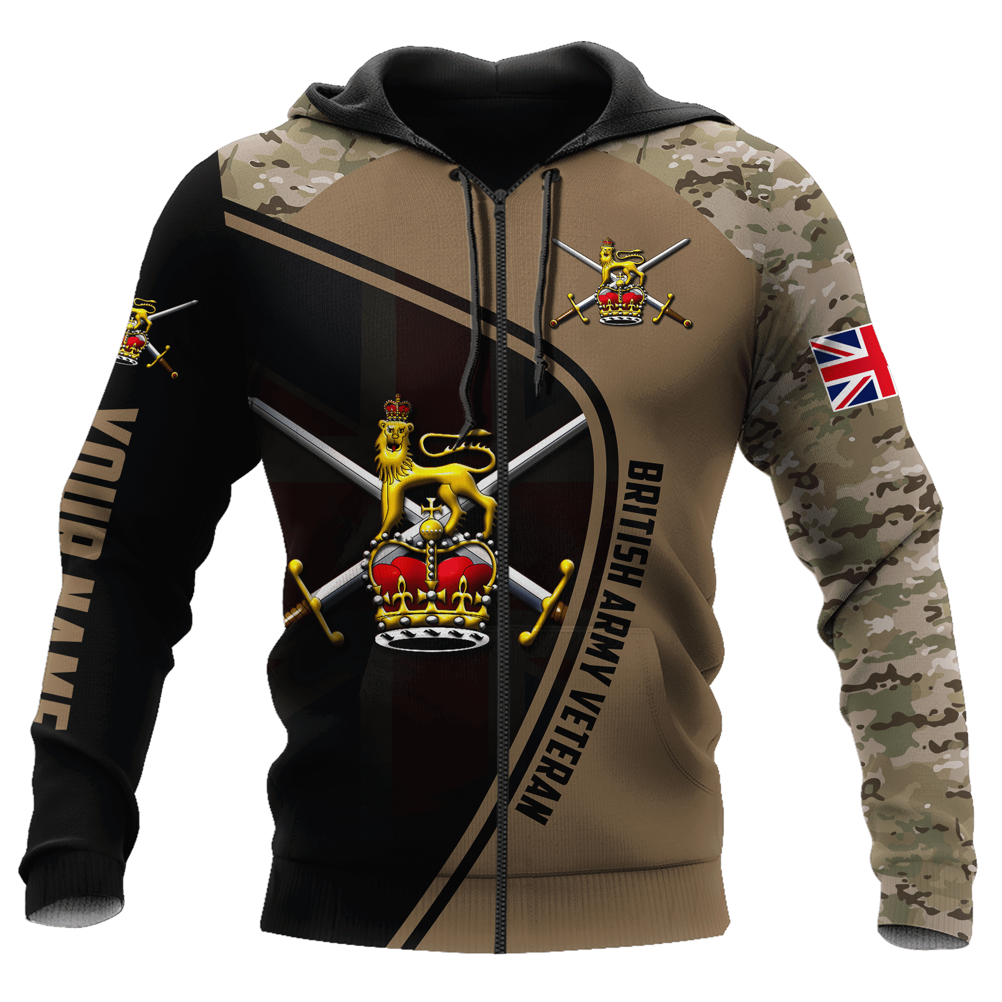 Custom Name Xt British Army 3D Printed Shirts Hoodie