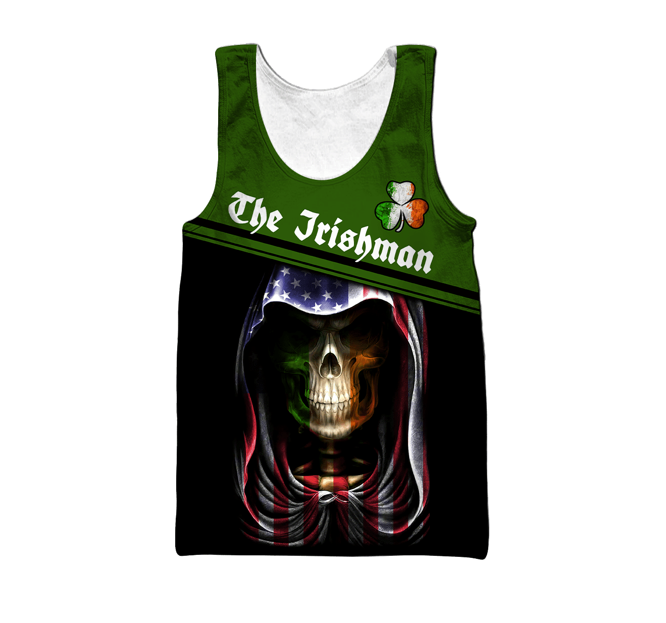 Irish Skull St Patrick Day Unisex Shirts Custom Name Hoodie 3D All Over Printed