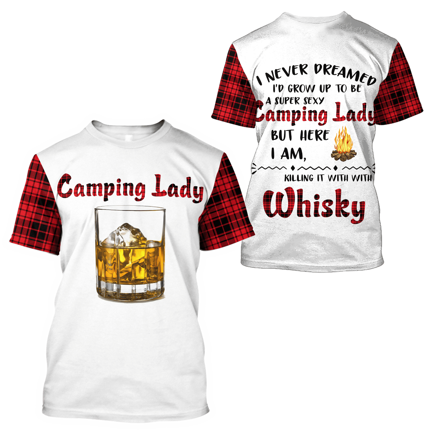 Camping Lady Unisex Shirts Custom Name Hoodie 3D All Over Printed