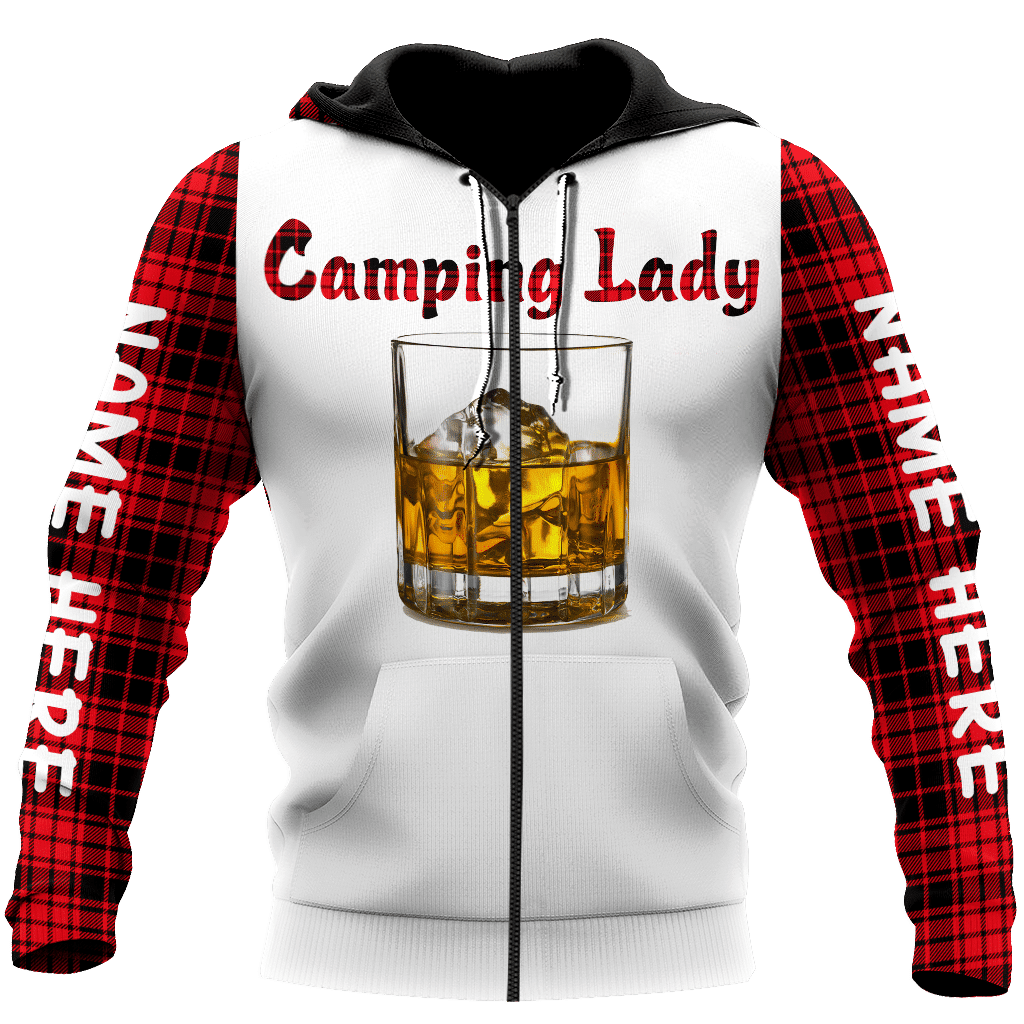 Camping Lady Unisex Shirts Custom Name Hoodie 3D All Over Printed