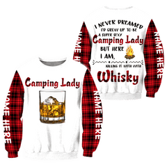 Camping Lady Unisex Shirts Custom Name Hoodie 3D All Over Printed