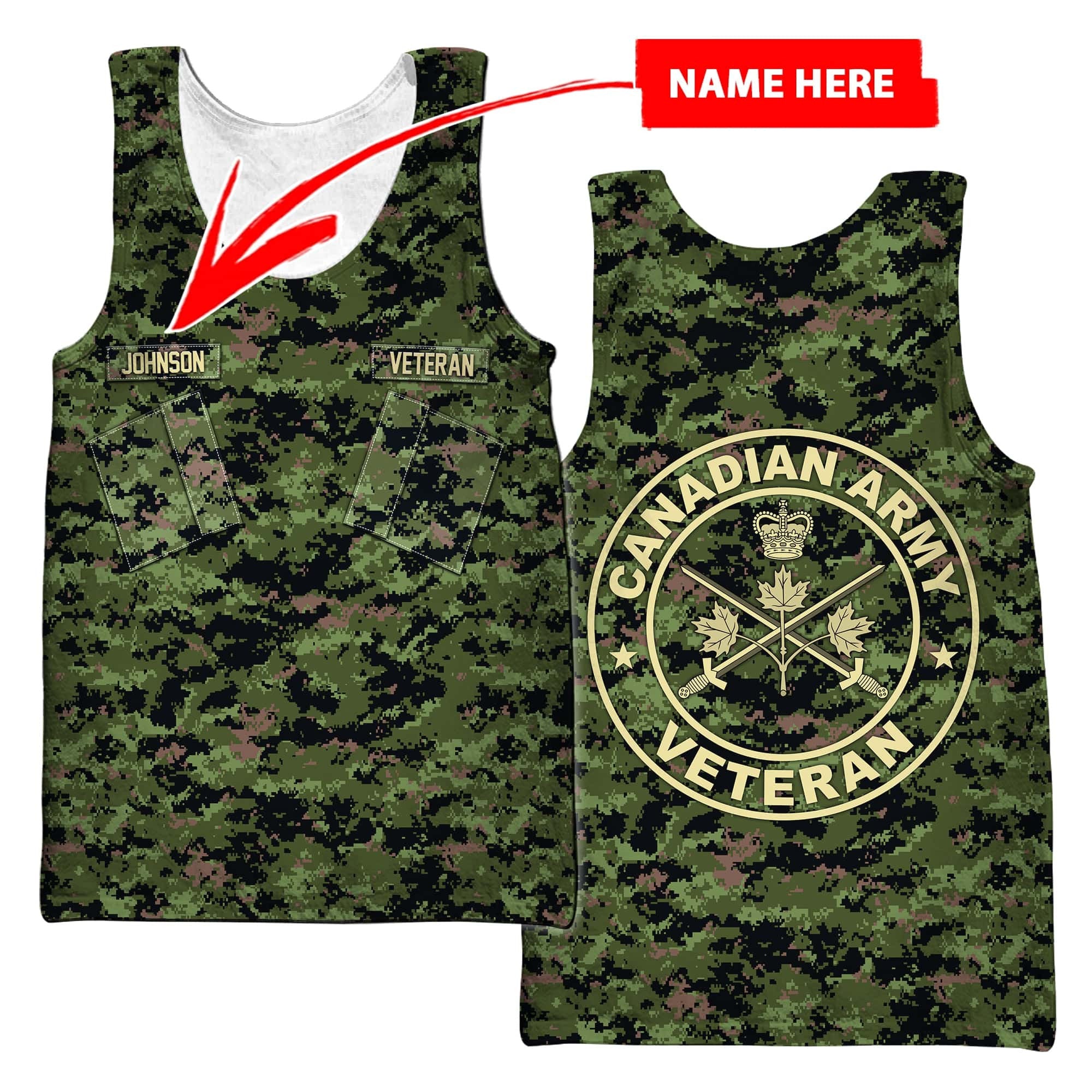 Custom Name XT Canadian Army Veteran 3D Printed Shirts Pi06042105 - Amaze Style™