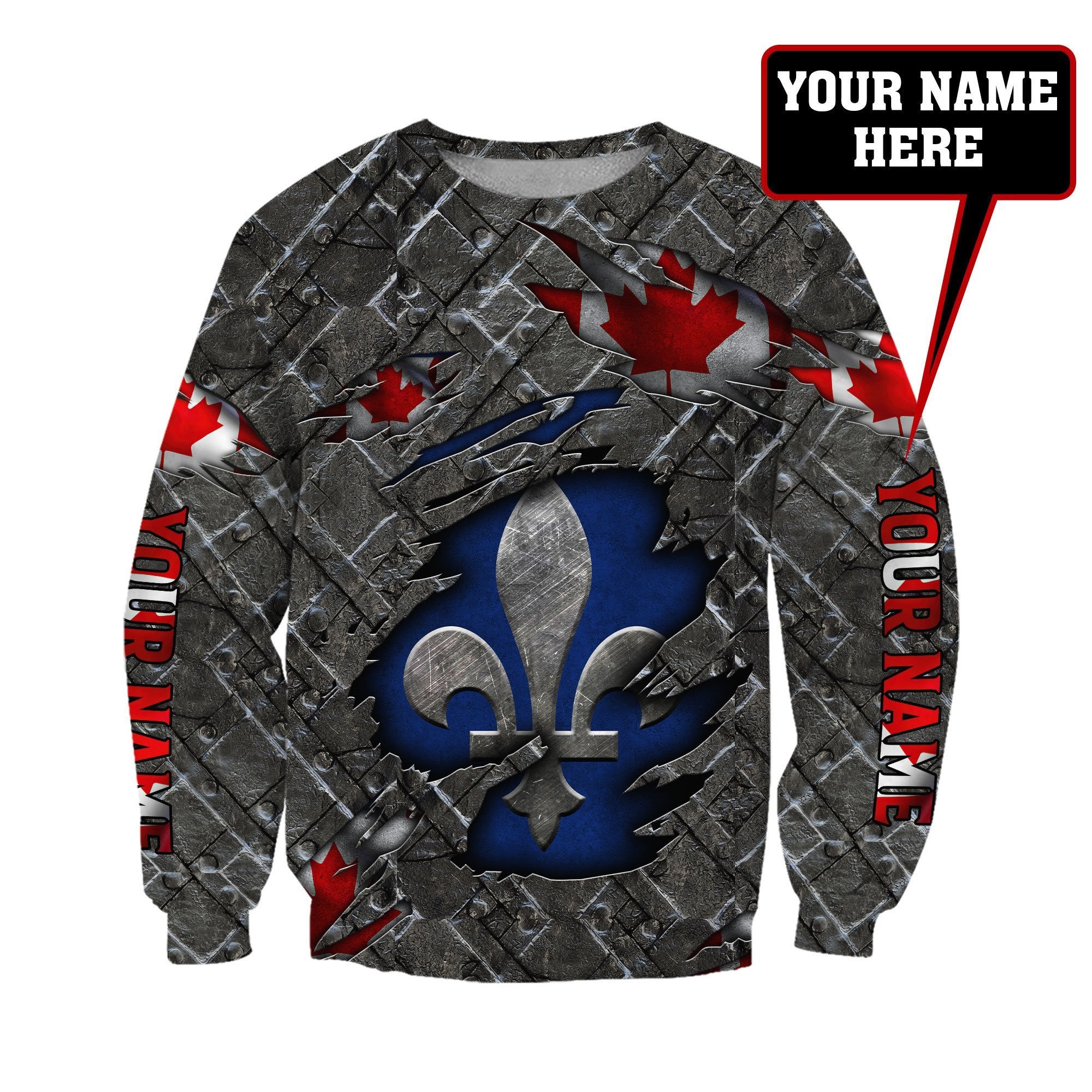 Custom Name Xt Quebec 3D Printed Clothes Hoodie