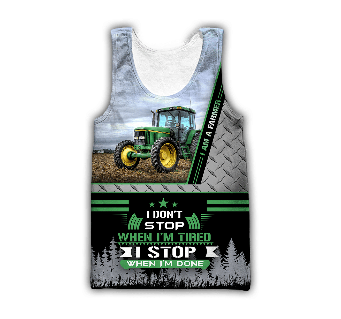 Tractor Green Unisex Shirts Custom Name Hoodie 3D All Over Printed