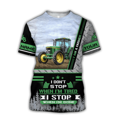 Tractor Green Unisex Shirts Custom Name Hoodie 3D All Over Printed