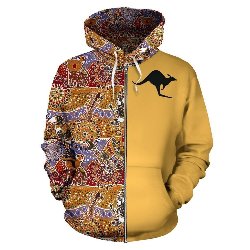 Australia Hoodie Aboriginal Kangaroo In My Heart NNK 1415 - Amaze Style™