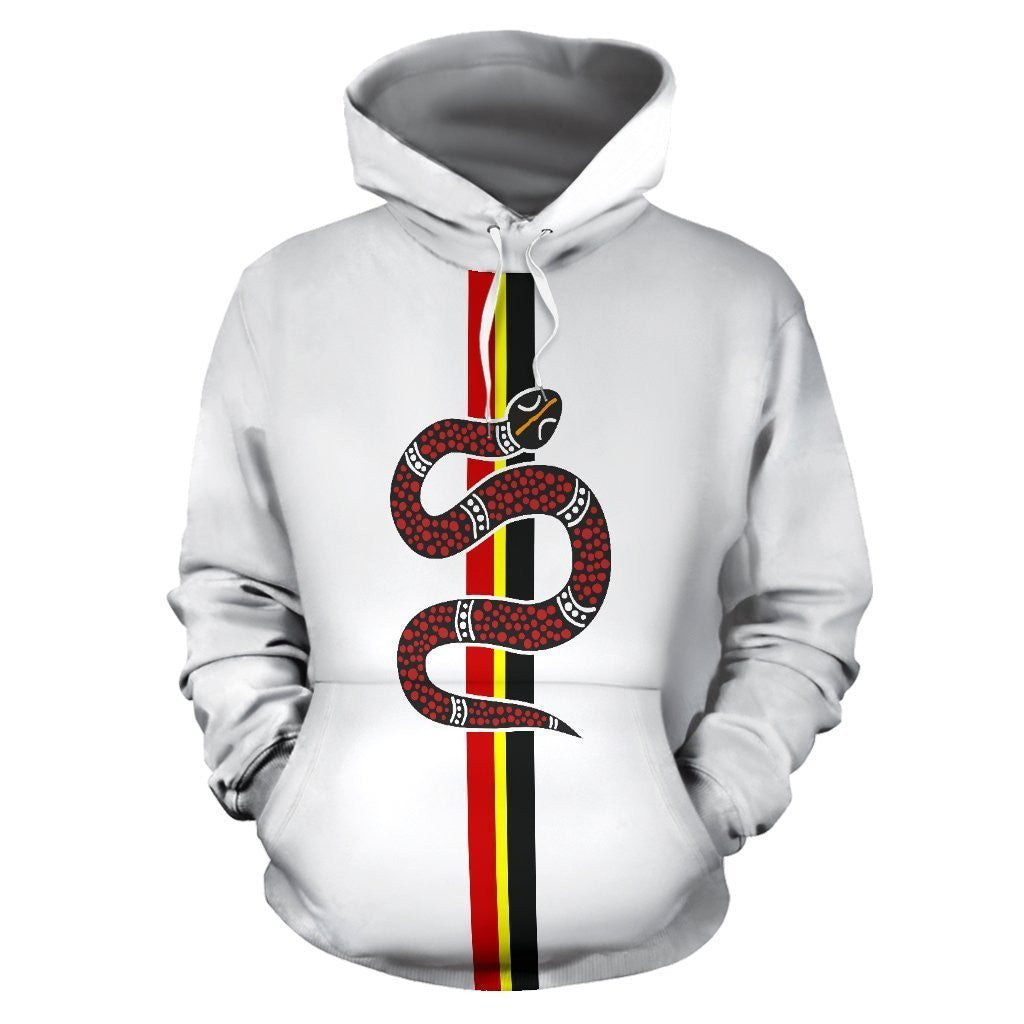 Australia Aboriginal Snake - The Serpent Pullover Hoodie White  -NNK1489 - Amaze Style™-Apparel