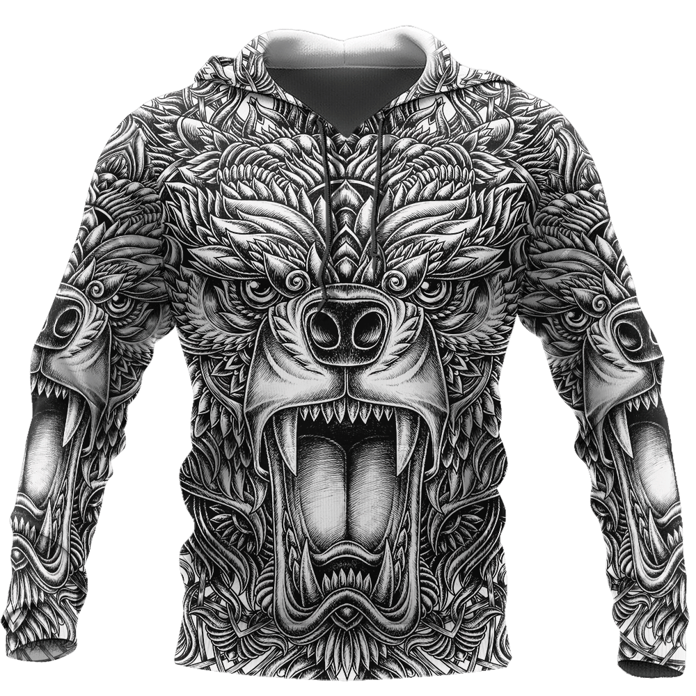 BEAR TATTOO 3D ALL OVER PRINTED SHIRTS FOR MEN AND WOMEN AZ071201 PL - Amaze Style™-Apparel