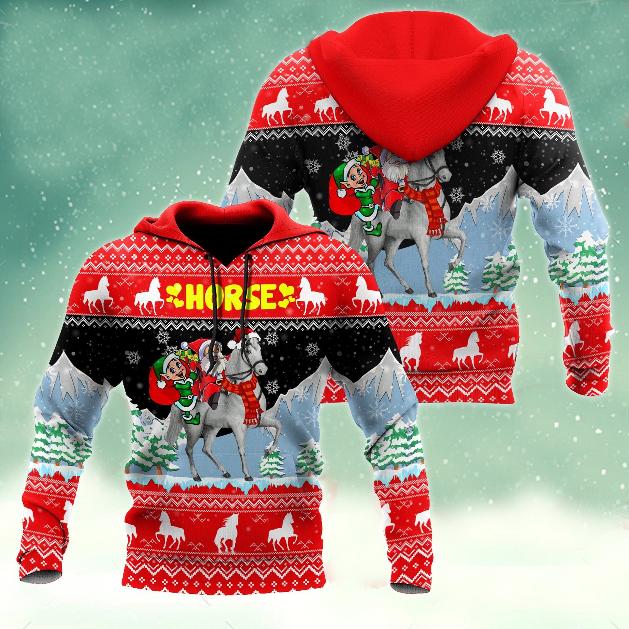 Horse Christmas 3D Shirt For Men And Women HHT16102006 - Amaze Style™-Apparel