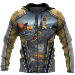 Air Force Aircraft Supermarine Spitfire 3D All Over Printed Shirts For Men And Women Hoodie