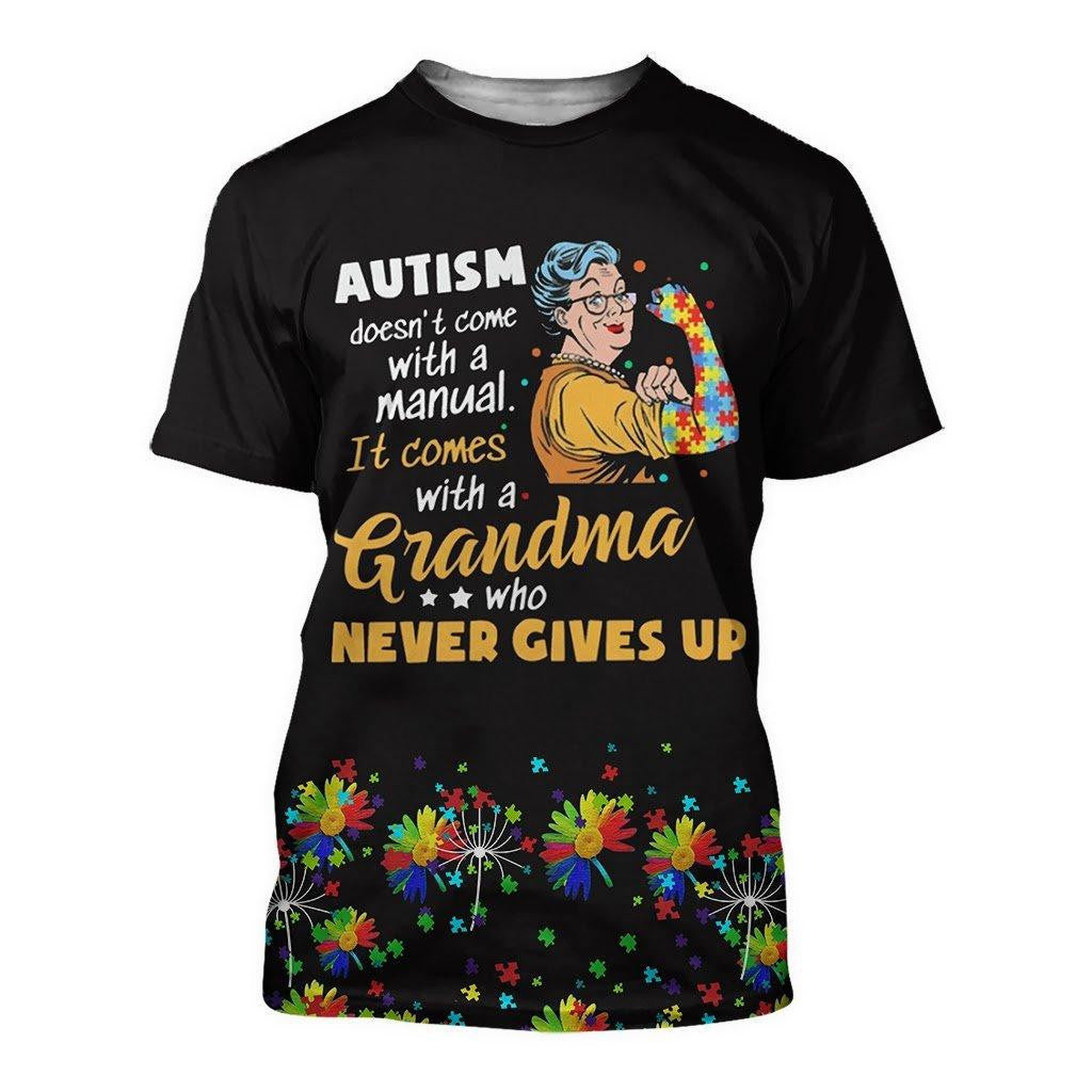 Autism Come With Gramma 3D All Over Printed Shirts For Men And Women Hoodie