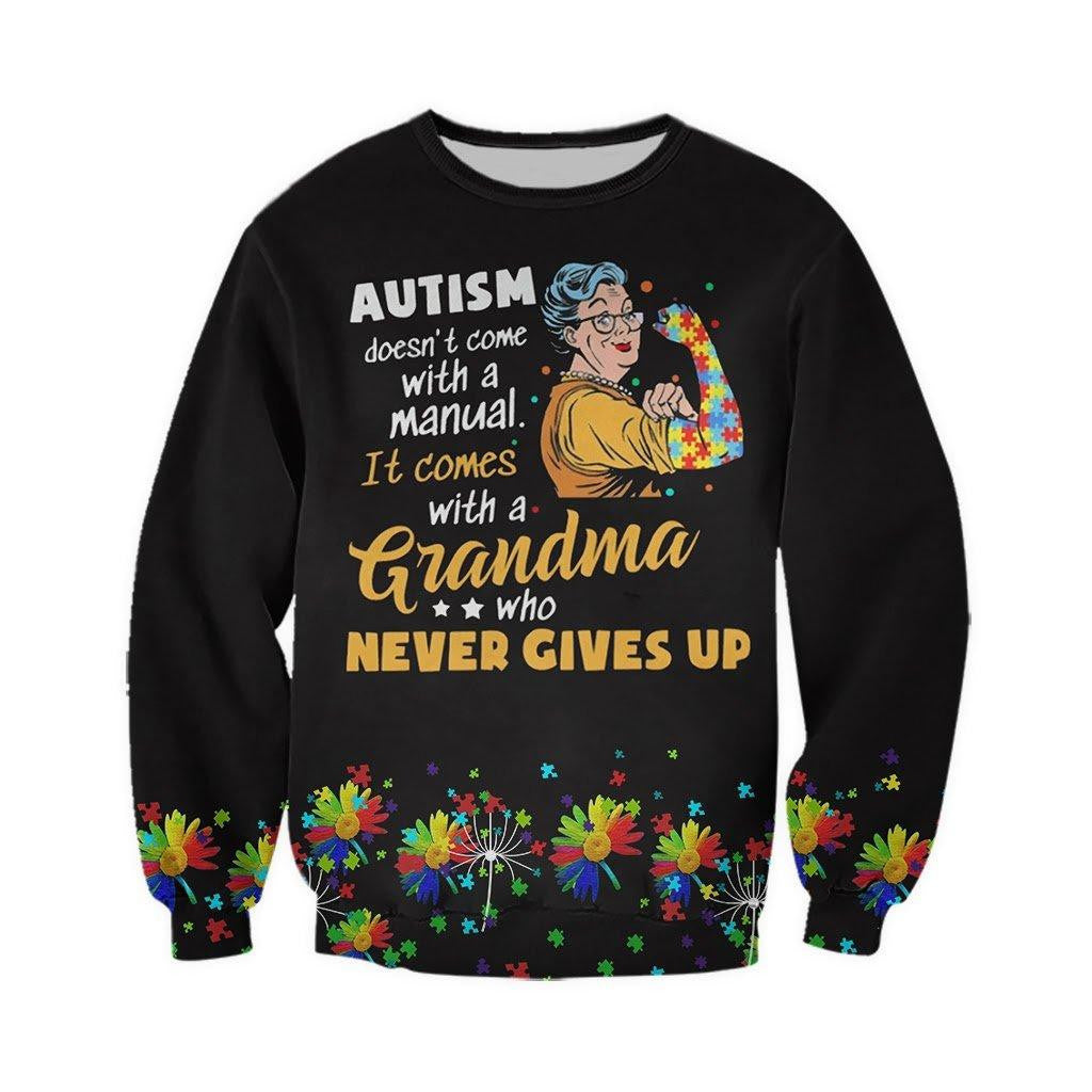 Autism Come With Gramma 3D All Over Printed Shirts For Men And Women Hoodie