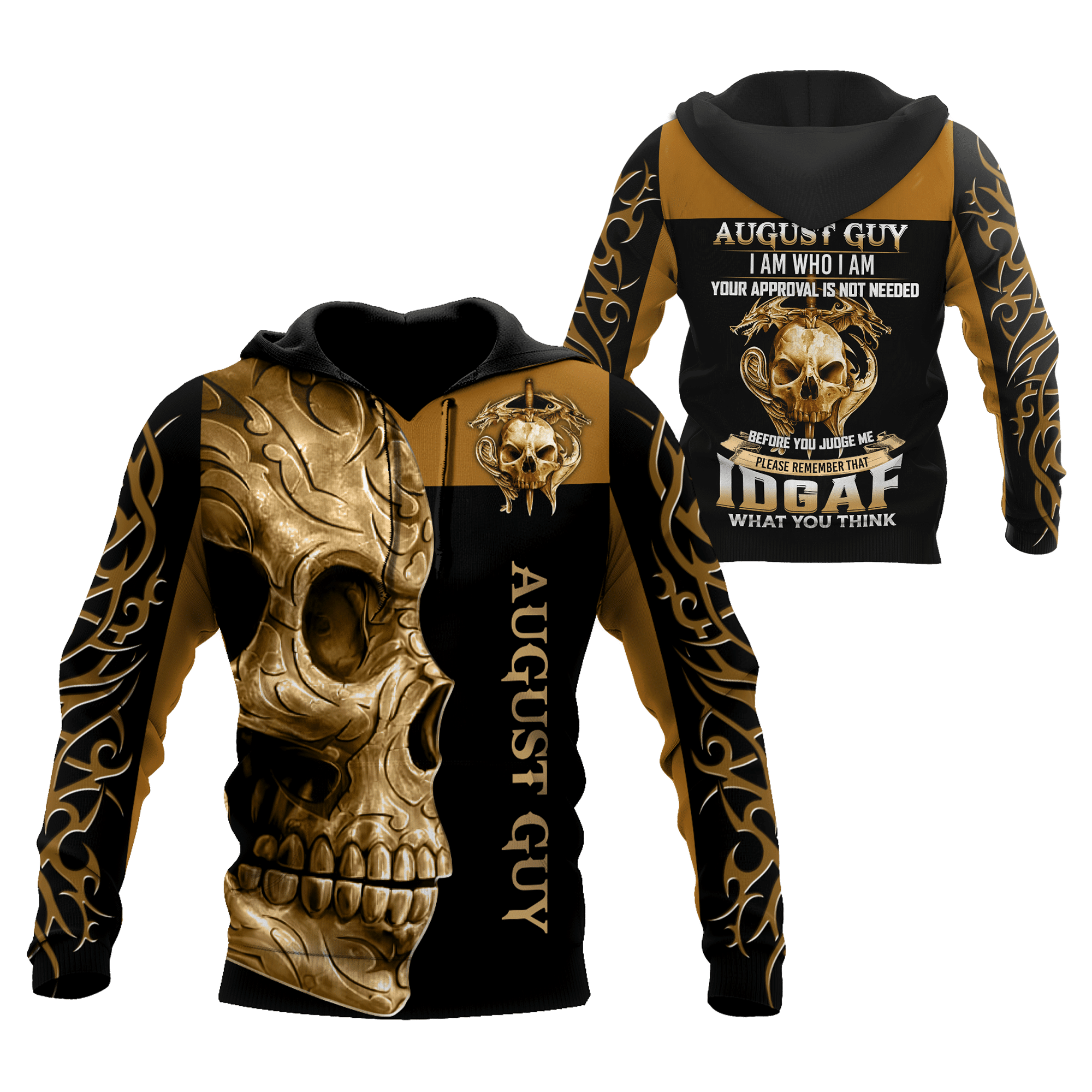 August Guy Skull 3D All Over Printed Shirts For Men and Women - Amaze Style™-Apparel