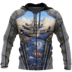 Air Force Aircraft Supermarine Spitfire 3D All Over Printed Shirts For Men And Women Hoodie