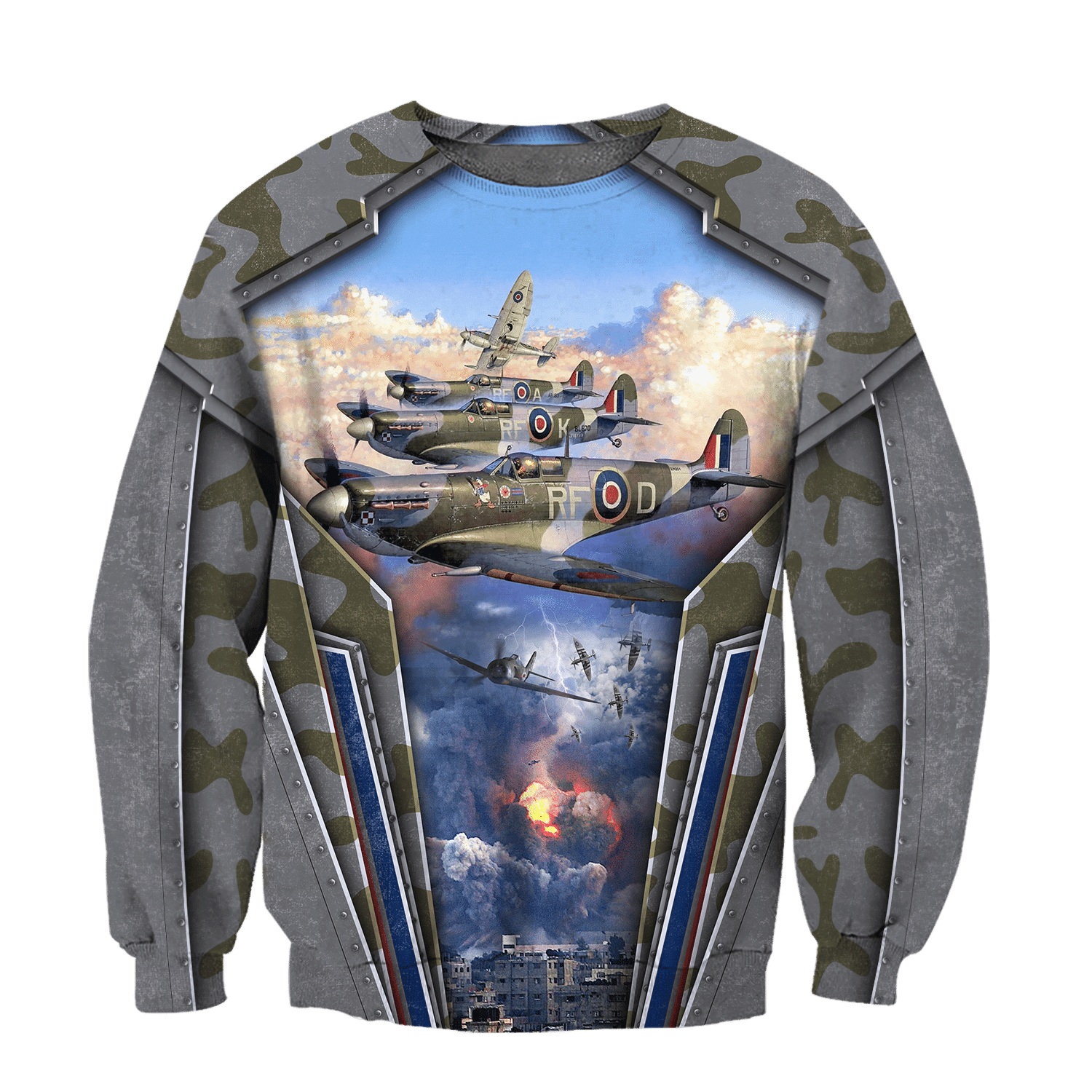 Air Force Aircraft Supermarine Spitfire 3D All Over Printed Shirts For Men And Women Hoodie