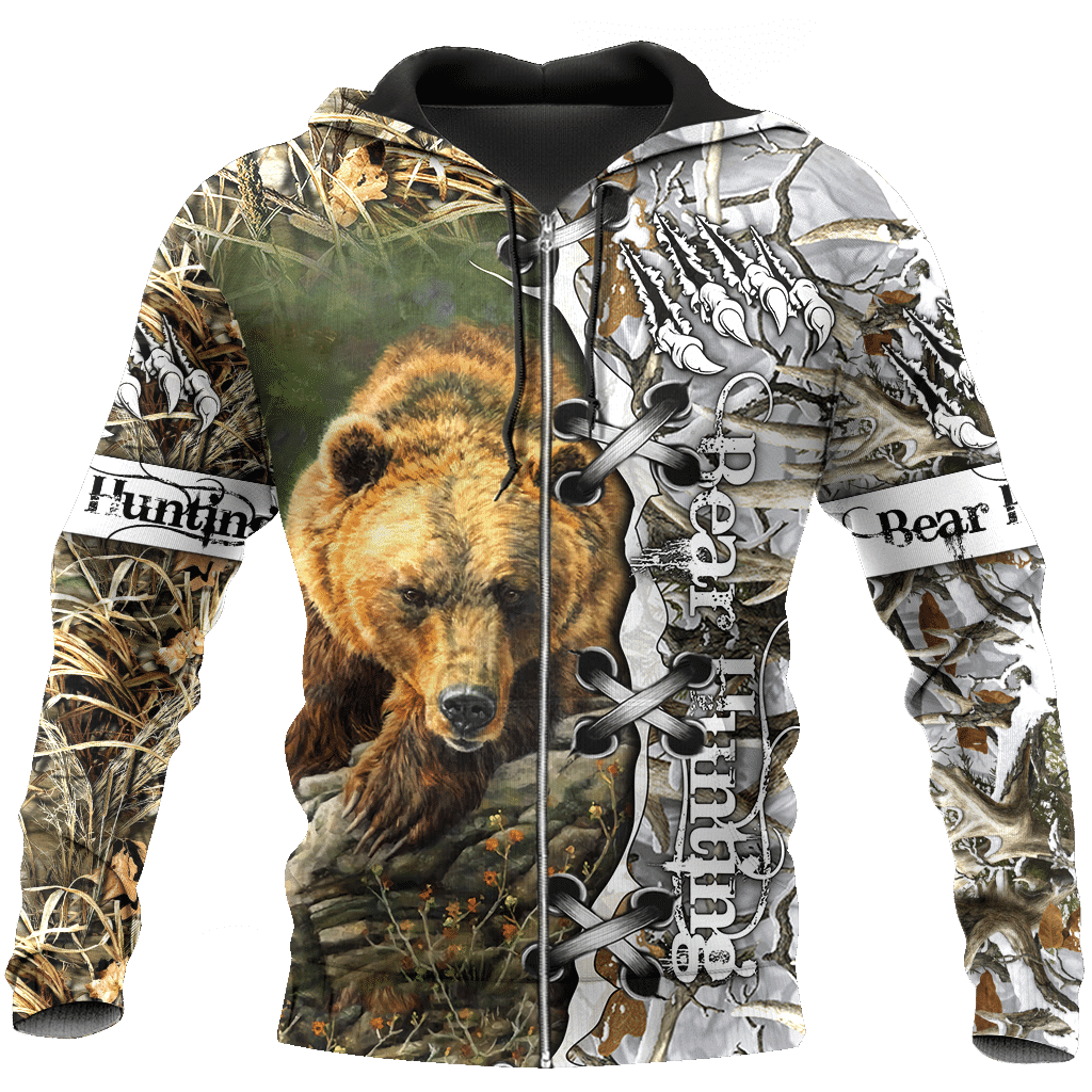 Bear Hunting Camo 3D All Over Printed Shirts For Men And Women Hoodie