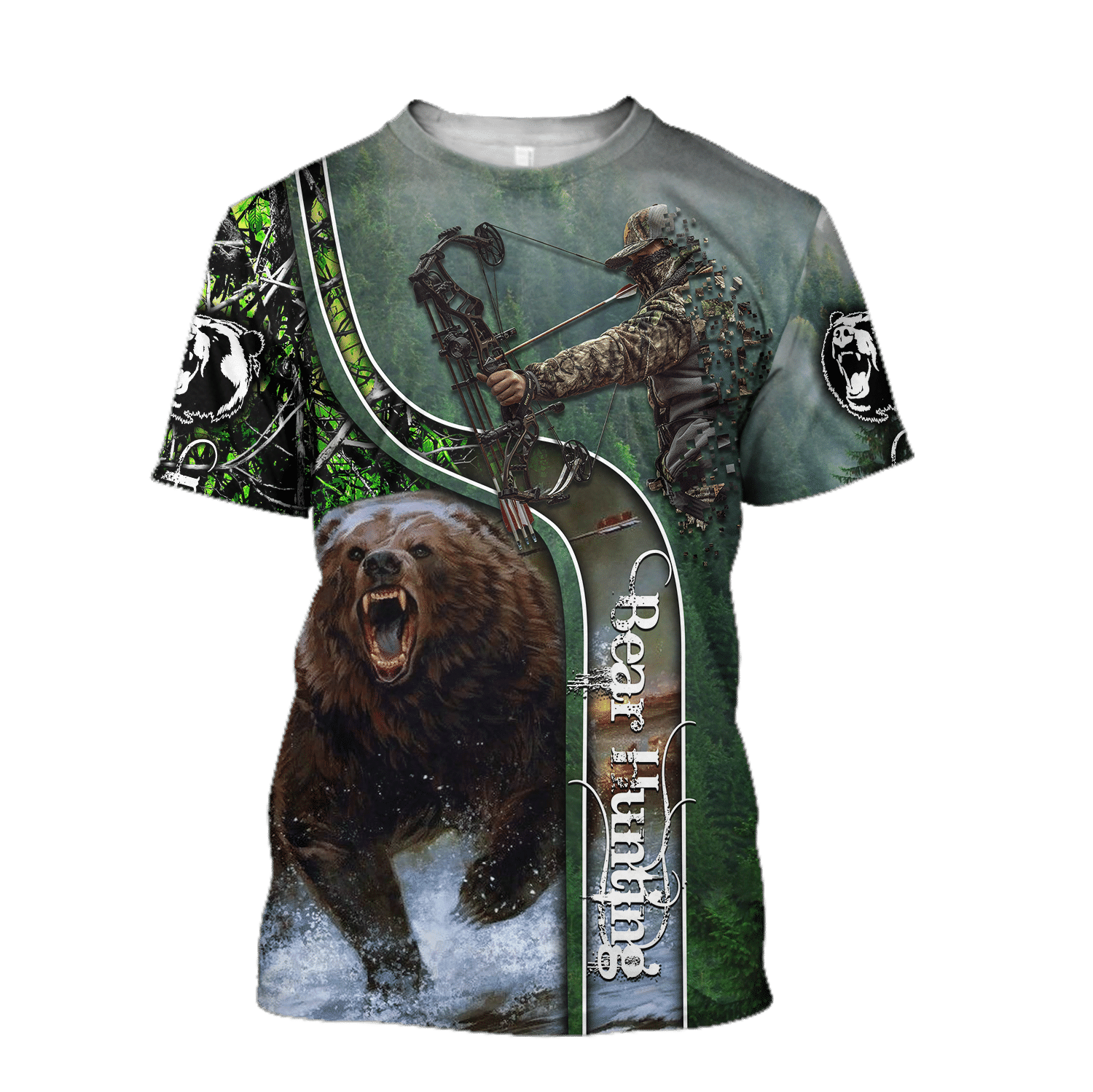 Bear Hunting Or Bow Hunting Camo 3D All Over Printed Shirts For Men And Women Hoodie