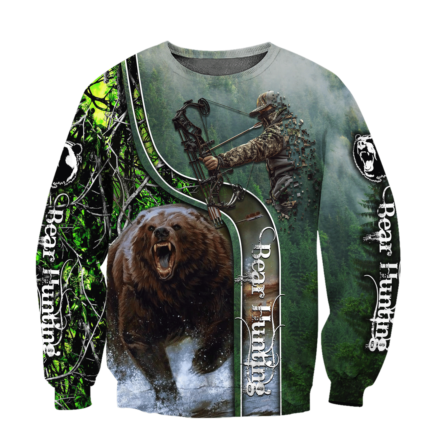 Bear Hunting Or Bow Hunting Camo 3D All Over Printed Shirts For Men And Women Hoodie