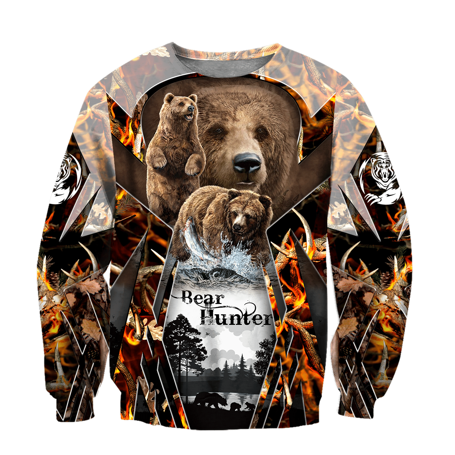 Bear Hunting Camo 3D All Over Printed Shirts For Men And Women Hoodie