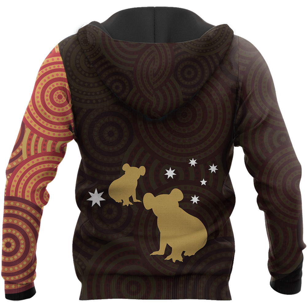 Australia In My Heart Aboriginal Tattoo Koala Hoodie Yellow AZ200201 - Amaze Style™-Apparel