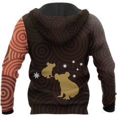 Australia In My Heart Aboriginal Tattoo Koala Hoodie Yellow AZ200201 - Amaze Style™-Apparel