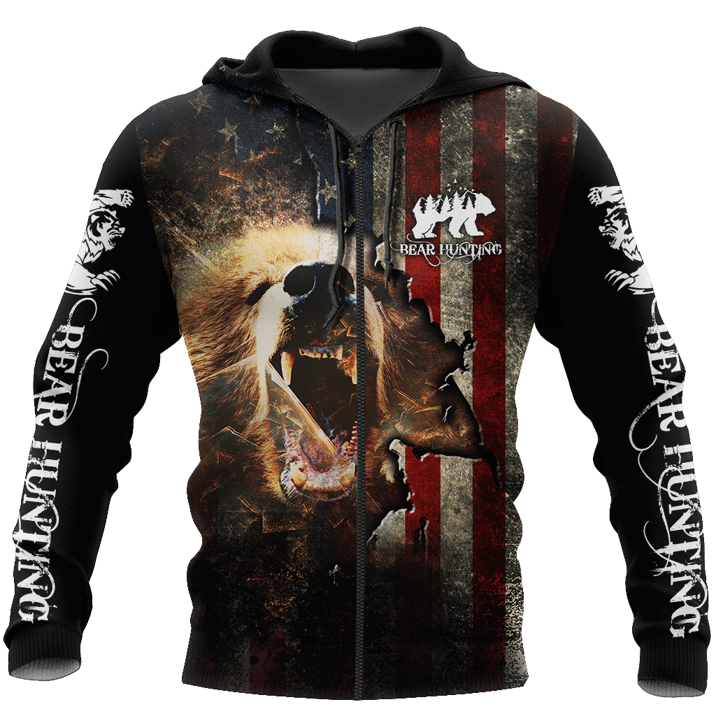 Bear Hunter Camo 3D All Over Printed Shirts For Men And Women Hoodie