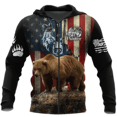 Bear Hunter Camo 3D All Over Printed Shirts For Men And Women Hoodie