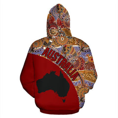 Australia Hoodie Aboriginal Kangaroo Red 3D All Over Printed For Men Women