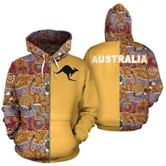 Australia Hoodie Aboriginal Kangaroo In My Heart 3D All Over Printed For Men Women