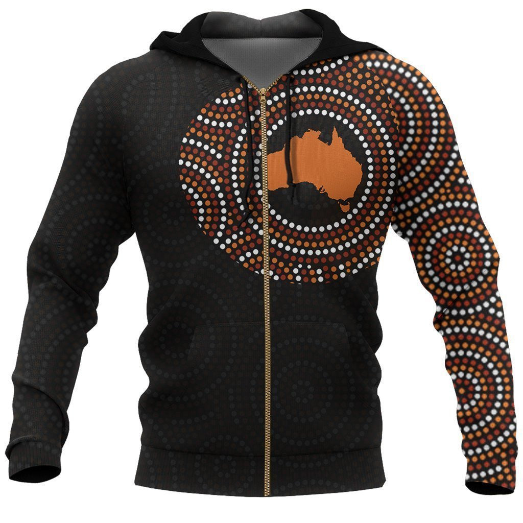 Australia In My Heart Aboriginal Tattoo Map Hoodie 3D All Over Printed For Men Women