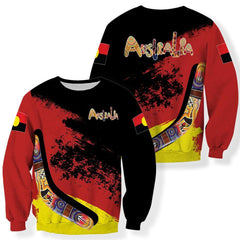 Australia Hoodie Red Black Animals Pattern