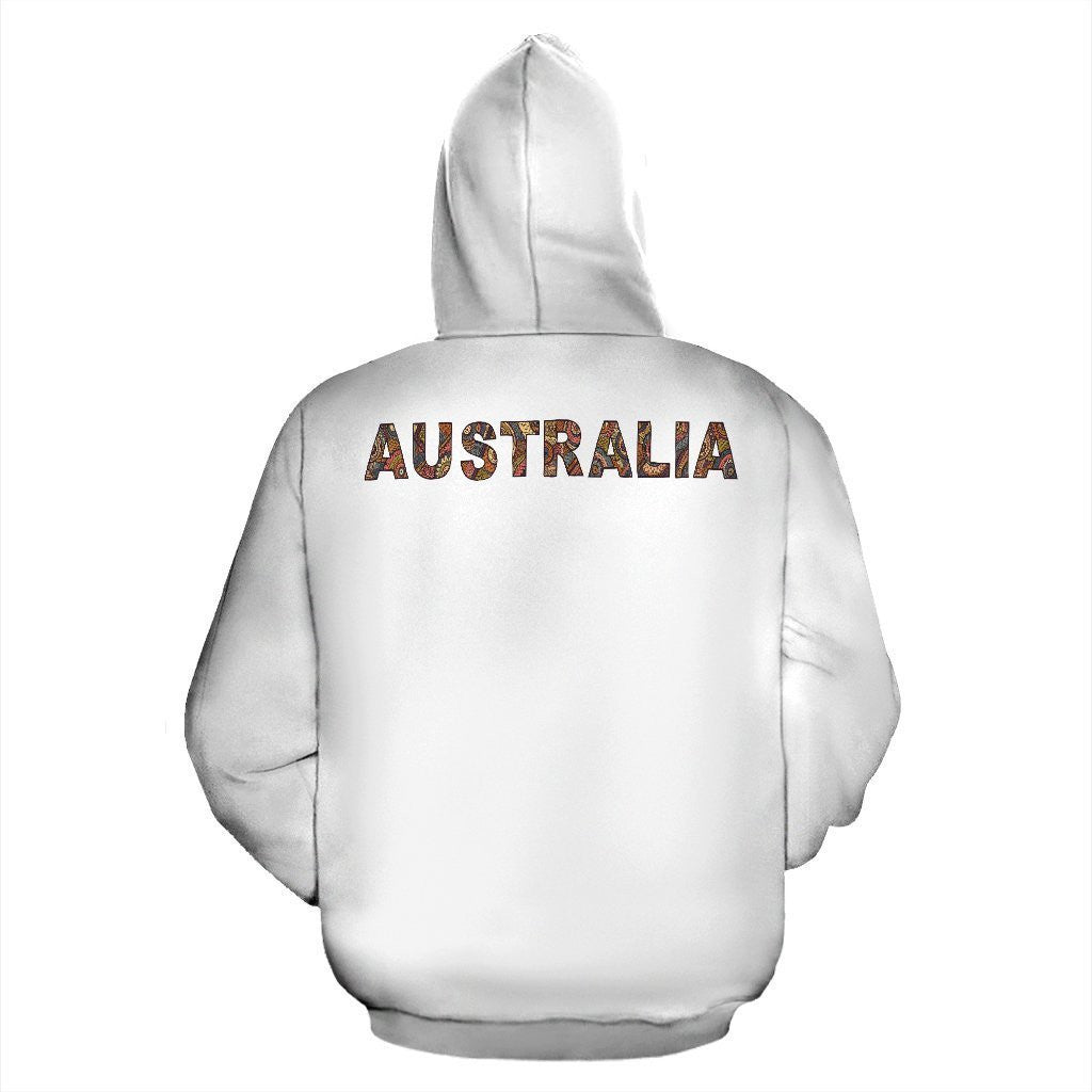 Australia Aboriginal Snake The Serpent Pullover Hoodie White