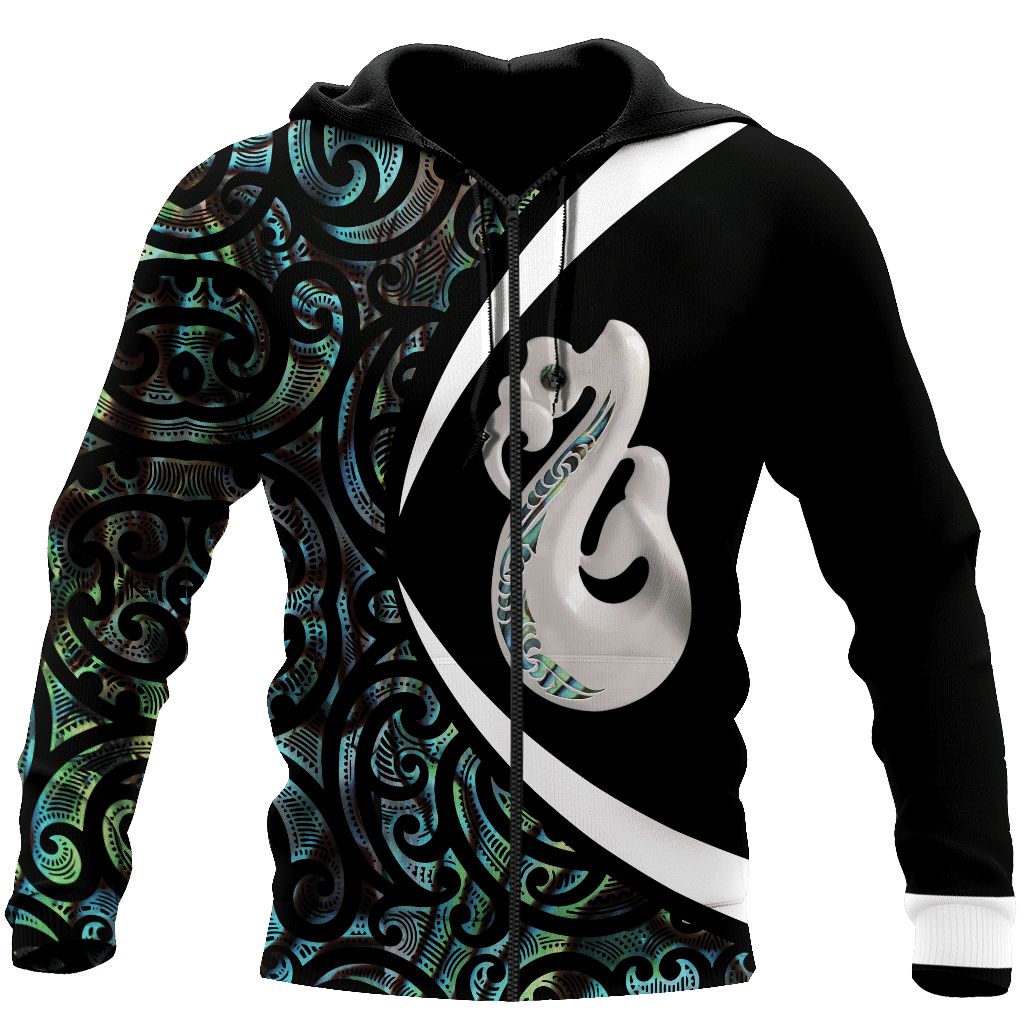 Aotearoa Manaia Silver Fern Paua Shell 3D All Over Printed Shirt And Short For Man And Women Hoodie