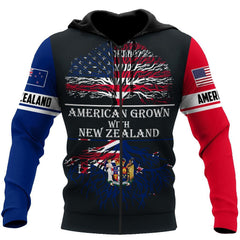 American Grow With New Zealand 3D All Over Printed For Men And Women Hoodie