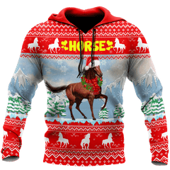 Horse Christmas 3D Shirt For Men And Women Hoodie