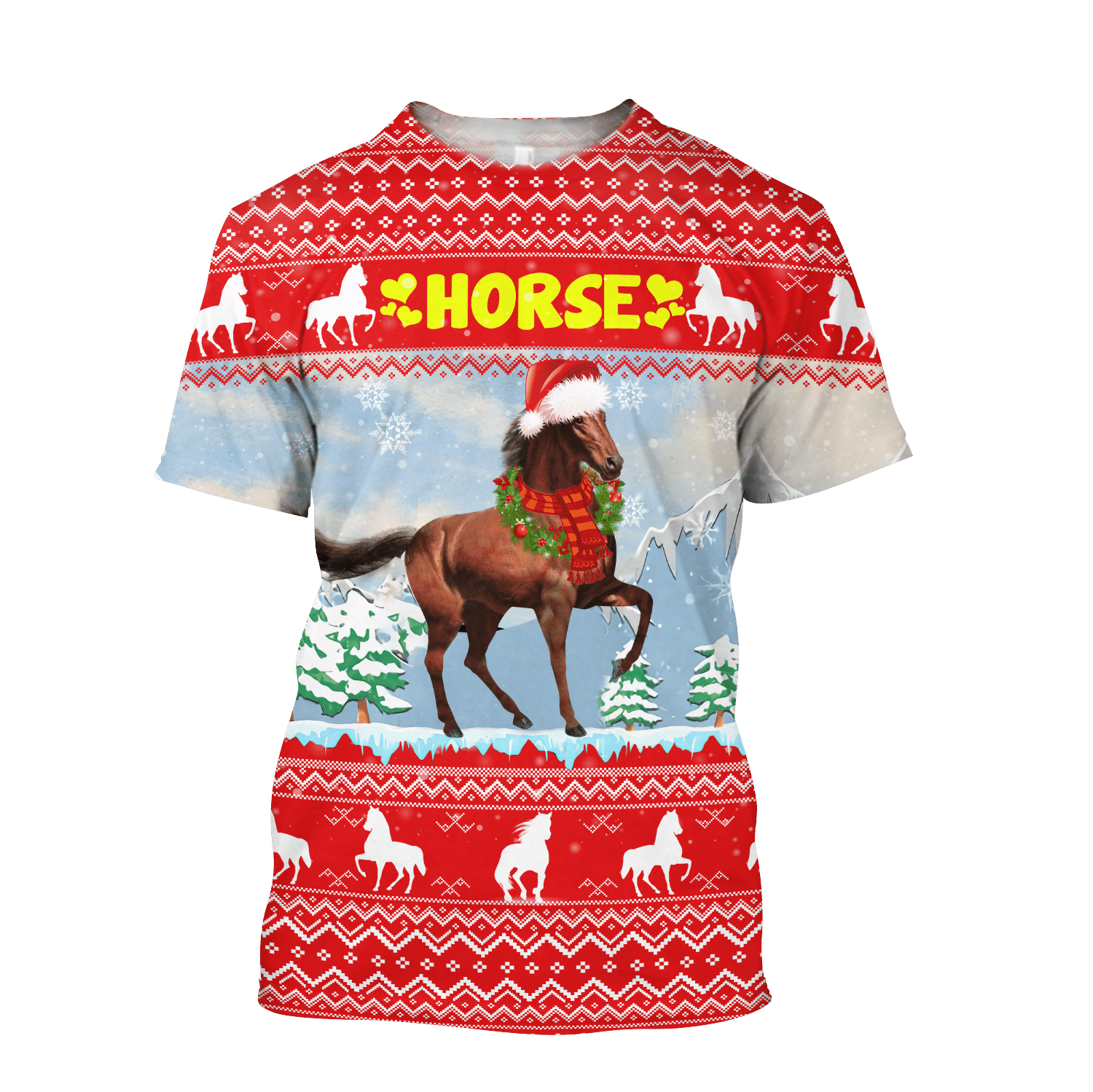 Horse Christmas 3D Shirt For Men And Women Hoodie